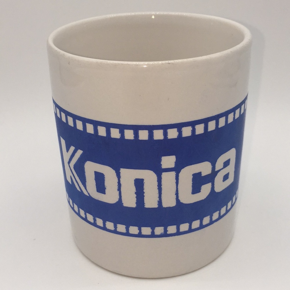 Konica Cameras & Film Advertising Coffee Tea Mug Ceramic Vintage 1980s